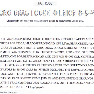 Pocono Drag Lodge Reunion 2014