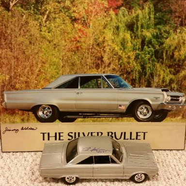 Silver Bullet poster signed by Jimmy Addison and diecast signed by Ted Spehar
