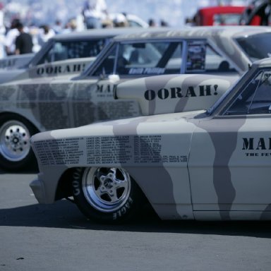 The Fallen Heroes race cars at Famoso.