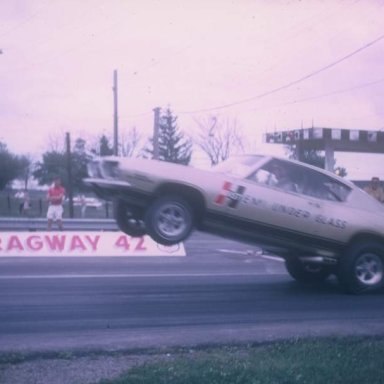 Hemi under Glass whells up at dragway 42 1968 photo by Todd Wingerter