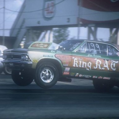 Jess Beamer coming off dragway 42 1971 Todd Wingerter photo