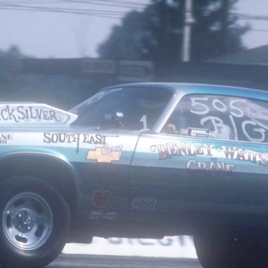 Henley-Watts-Crane 1972 running b-g  AT DRAGWAY 42 photo by Todd Wingerter