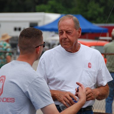 Dale Emery talking to candies cackle driver jeb