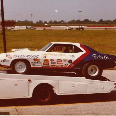 Norm Flyer teck 1977 Indy inside IRP track