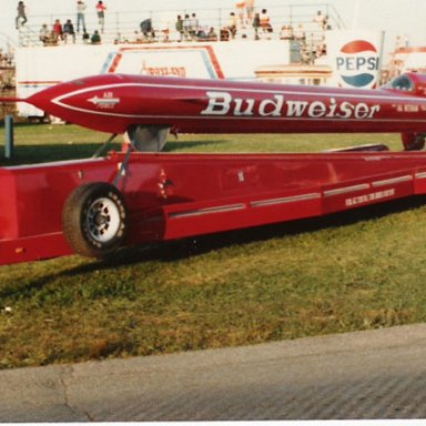 BUD jet car in pits 1982 Indy