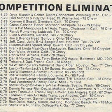 1979 NHRA Comp National records