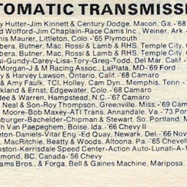1979 Super stock Automatic records