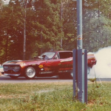 Jr Thompson & pole burnout at Milan  1978