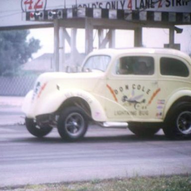 Don Cole coming off at Dragway 42 1969  photo by Todd Wingerter