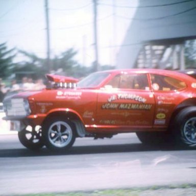 Jr Thompson & Mazmanian AA-Gs coming off at Dragway 42 1970  photo by Todd Wingerter