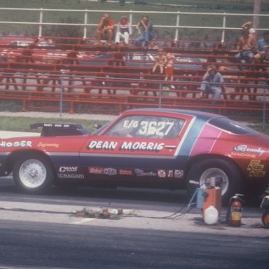 Dean Morris e-g camaro coming off 76 Columbus  photo by Todd Wingerter