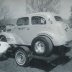 Kenz & Leslie '48 Anglia A/G in pit area of Bonneville Drag Strip