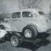 Kenz & Leslie '48 Anglia A/G in pit area of Bonneville Drag Strip