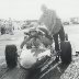 Doug Rose in the Green Mamba jet dragster at Bonneville Raceway in about 1978