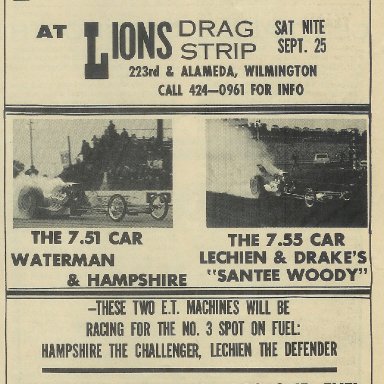 Lions Drag Strip, Sep. 25, 1965