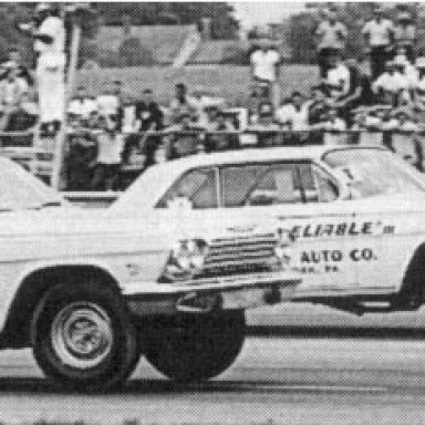 Dyno Don vs Old Reliable III in 1962 Factory Experimental Showdown, Nicholson beat Strickler in B/FX, 12.93 to a 12.97, these were the prototypes of the Z11 for 1963,
