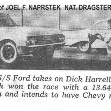 Dick Harrell's 1961 Impala Optional/Super Stock vs Roy Roper S/S Ford