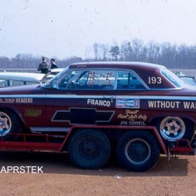 The Joe Franco 1962 409 Impala "Without Warning" in 1967. First owned by Danny Mauriello.