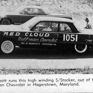 Eddie Abott in Hoffman Chevrolet- The Red Cloud, 1963 409 Biscayne