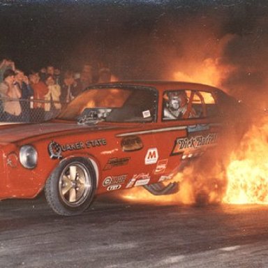 DICK HARRELL ON FIRE IN HIS CAMARO