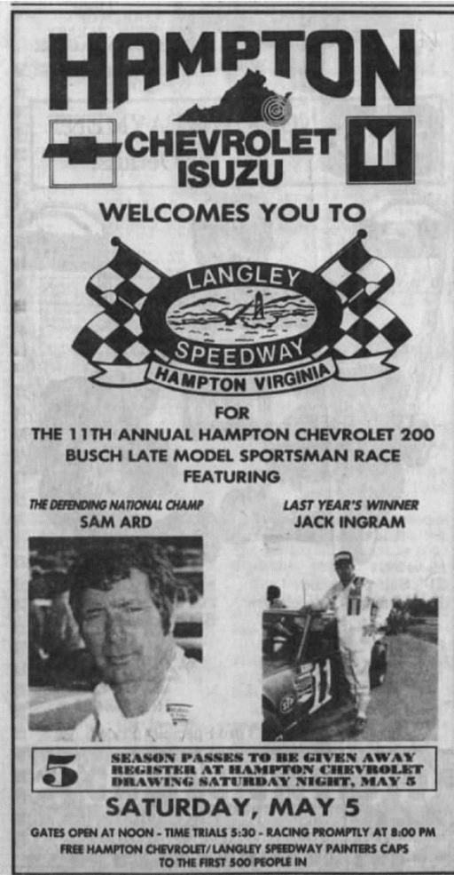 1984 Langley Hampton 200 ad.png
