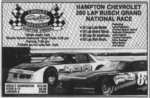1988 Langley Hampton 200 ad.png