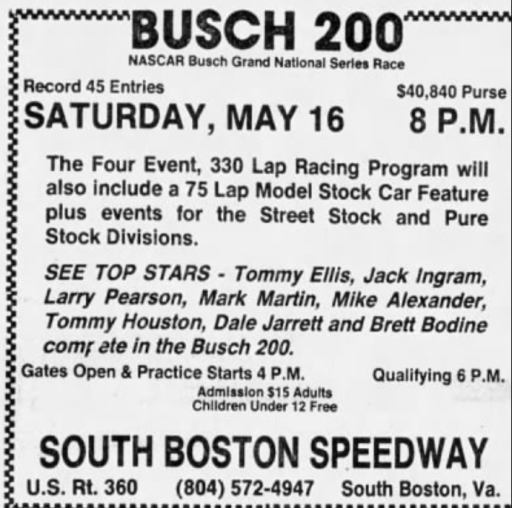 1987 South Boston Busch 200 ad.PNG