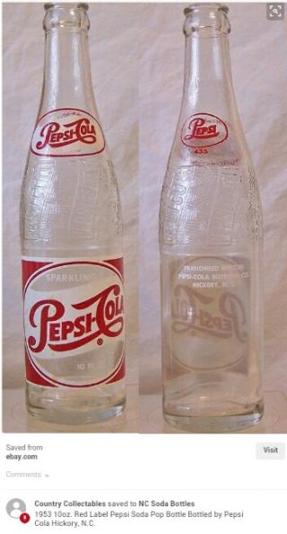 3. Pepsi Cola Bottle  1953  Hickory N.C.JPG