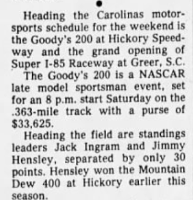 1985 Hickory Goodys 200 preview.png