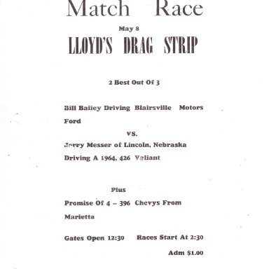 Lloyd's Drag Strip flyer