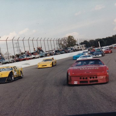 Start of "Open Rules Race", Queen City Speedway 100 Laps, Sep 28, 1986