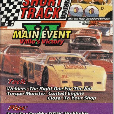 Short Track Racing Magazine Cover, Jan 1994