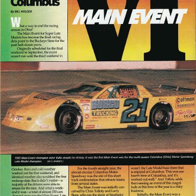 Short Track Racing Magazine Cover, Page 42, Jan 1994