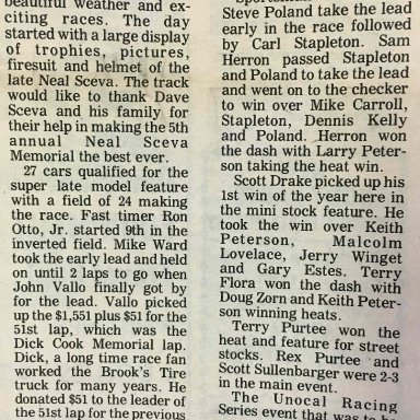 Feature Win (#174), Shadybowl Speedway 51 Lap, May 27, 1989