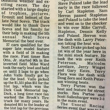 Feature Win (#174), Shadybowl Speedway 51 Lap, May 27, 1989