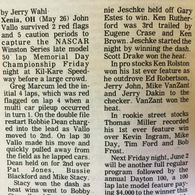 Feature Win (#173), Kil-Kare Speedway 50 Lap, May 26, 1989