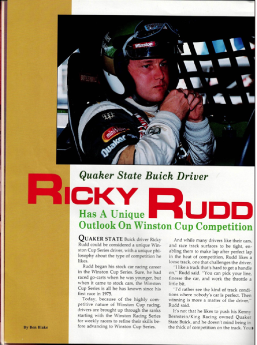 Ricky Rudd Program Pages - Gallery - nascarvintage17 | racersreunion.com