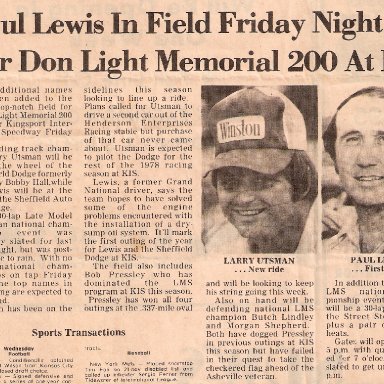 Paul Lewis Newspaper Clipping