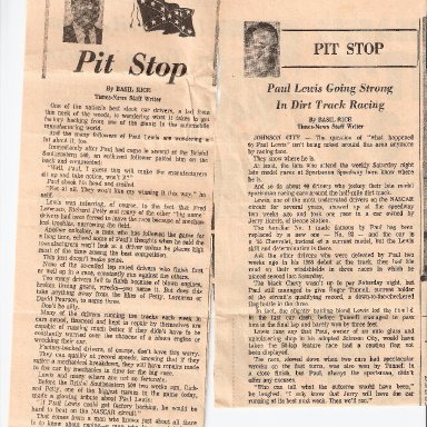 Paul Lewis Newspaper Clipping