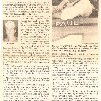 Paul Lewis Newspaper Clipping