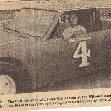 Don Macon 1969 Wilson County Speedway NC