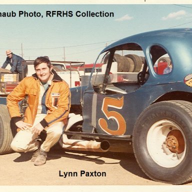 #5 Lynn Paxton in Bobby Gerharts back-up car reading Fairgrounds Speedway