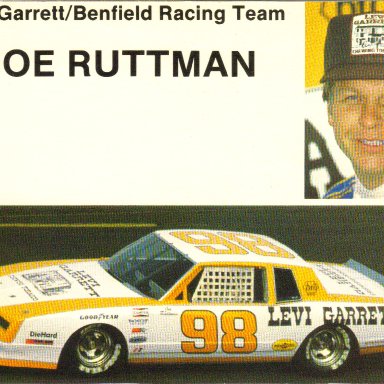 1983 #98 Joe Ruttman Levi Garrett