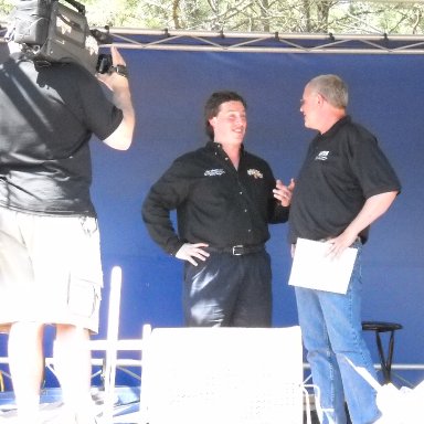 Jeff Gilder being interviewed/Columbia Speedway