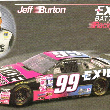 1996 #99 Jeff Burton Exide