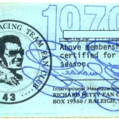 1979 Richard Petty Fan Club card