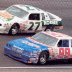 Jim Sauter dives under Rusty Wallace