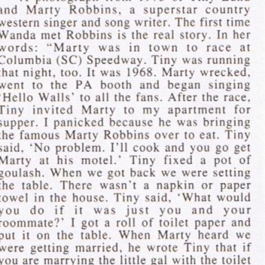 Article about phot of tTiny Lund and Marty Robbins