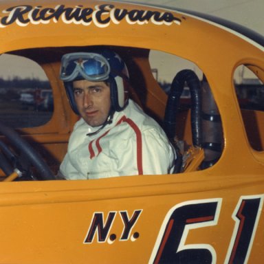 aa1 Richie Evans closeup seated in coupe 1970