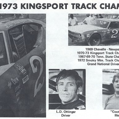 1973 Track Champ-Kingsport Speedway -LD Ottinger